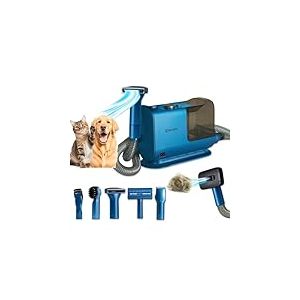 BEHOME Aspirateur Poil de Chien et Chats &agrave; poils longs et courts avec brosse 6-en-1 Set de Toilettage et aspirateur pour Animaux, aspirateur, rasoir et accessoires de nettoyage, ultrasilencieux