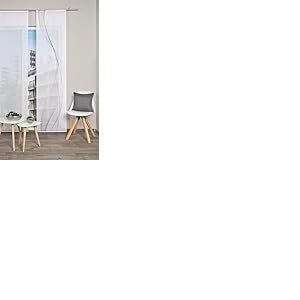 Vision S Heights Panneau Coulissant Semi-Transparent Aspect Bambou, Impression numérique, côtés découpés au Laser, Couleur : Gris, Dimensions : 245 x 60 cm, Nombre : 1