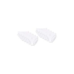 Amazon Essentials Culotte en Coton Taille Haute (Disponible en Grande Taille), Respirant Femme, Lot de 10, Blanc, 46