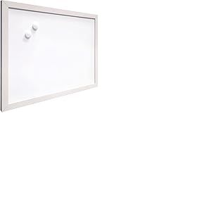 Raylu Paper - Tableau Blanc Magn&eacute;tique Mural avec Cadre en Bois Blanc, Tableau Blanc Effa&ccedil;able &agrave; Sec avec Deux Aimants pour Accrocher des Notes et des Photos (60 x 45 cm)