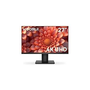 KOORUI Écran PC 27 Pouces, 4K Moniteur UHD(3840 * 2160), IPS, 4ms, 60Hz, 2X HDMI 2.0 & DisplayPort 1.4, Adaptive Sync, HDR10, VESA 100 * 100mm, 90% DCI-P3, Soins des Yeux