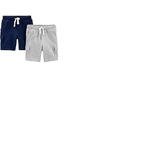 Simple Joys by Carter's Knit Cargo Shorts, Pack of 2, Bleu Marine/Gris, 6 Ans (Lot de 2) Garçon