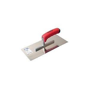 Haromac Ergo Top 125130047 Truelle crantée Inoxydable Avec poignée souple 2 composants 4 x 4 mm