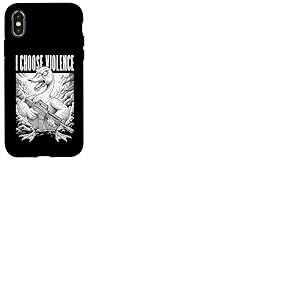 I Choose Violence Fusil d'assaut dr&ocirc;le en col&egrave;re et Silly Goose Coque pour iPhone X/XS