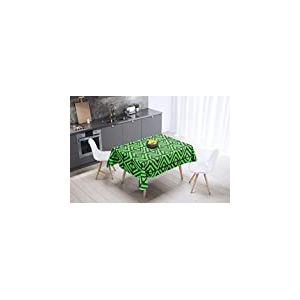 Bonamaison, Anti-moisissure, Séchage Rapide, Résistant aux Taches, Lavable en Machine, 100% Polyester Nappe de Table, Fumée Verte néon, 140 x 140 Cm - Conçu et Fabriqué en Turquie