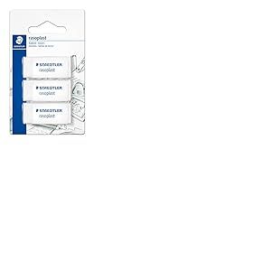 Staedtler Rasoplast 526 B - Blister 3 Gommes Blanches Sans Latex 526 B30