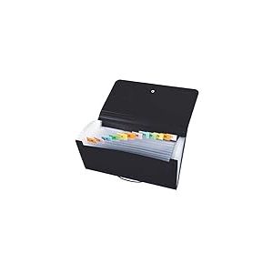 Alevar Porte-documents à soufflet, classificateur à accordéon extensible de 13 poches – Format porte-changement 26 x 13,5 x 2,3 cm Noir