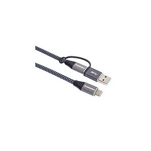 PremiumCord C&acirc;ble de Connexion USB-C 3.2 Gen 2X2, C&acirc;ble de Donn&eacute;es SuperSpeed ​​​​Jusqu'&agrave; 20 Gbit/s, Charge Jusqu'&agrave; 5A, 100 W, PD3.0 / QC4.0, USB 3.2 G&eacute;n&eacute;ration 2X2 Type-C + Type-A, Noir, 2m