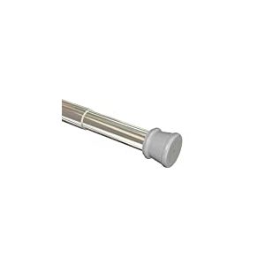Flair Deco Klemm tiges, Barre Telescopique Tringle à Rideaux Extensible Autobloquante, tiges de Foot avec Bouchons en Caoutchouc, Lot de 2, ausdrehbar, métal, Acier Inoxydable, 125–220 cm