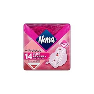 Nana Ultra Régulier Plus Serviettes Hygiéniques Avec Ailettes, 80g