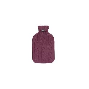 Fashy Bouillotte avec housse tricotée en cachemire Bordeaux 2 l