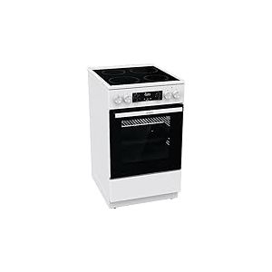 Gorenje GEC5C 41 WG Cuisinière électrique avec plaque de cuisson vitrocéramique / 50 cm / 70 litres/GentleClose/Chauffage rapide/Mode pizza 300 °C/Extension télescopique/AquaClean/Blanc
