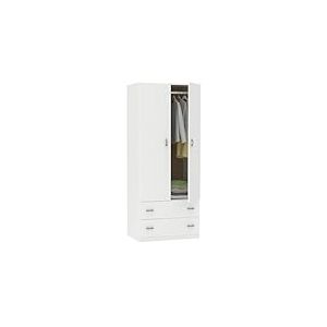 MUEBLES PITARCH | Armoire Chambre Penderie 2 Portes 2 Tiroirs, Blanc, 180x74x50 cm (Hauteur x Largeur x Profondeur), Meuble Auxiliaire Moderne, Collection Tibet