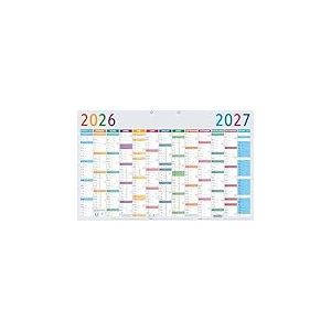 Exacompta - 34013E - Calendrier annuel Multicolore - 65 x 40,5 cm - Janvier 2026/2027 - Coloris multicolore