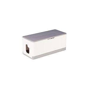 POLY POOL - PP2606 Boîte Porte-câbles pour ramasser et Cacher Les Fils - Protection pour Plusieurs câbles rallonges - Boîte de Protection et Prises avec 2 Ouvertures arrière et 2 entrées latérales