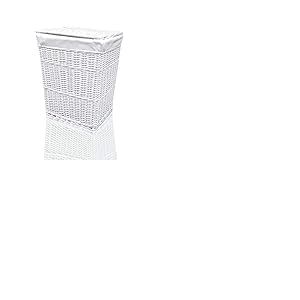 ARPAN Grand Panier à Linge en Osier avec Doublure Blanche 32 x 45 x 59 cm