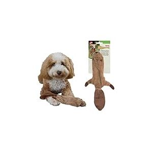 Spot Skinneeez Jouet &agrave; m&acirc;cher pour Chien, Castor en Peluche sans Rembourrage avec couineur pour Chiens Petits &agrave; Moyens, Jeu interactif sans d&eacute;sordre pour m&acirc;cheurs l&eacute;gers &agrave; mod&eacute;r&eacute;s, 36 cm