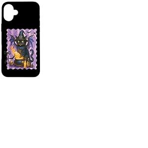 Chaudron magique chat noir nuit Halloween Coque pour iPhone 16 Plus