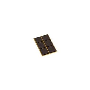 Metafranc Lot de 6 patins en feutre autocollants - 32 x 32 mm - Marron - Protection efficace de vos meubles et chaises - Pour sols délicats - 645206