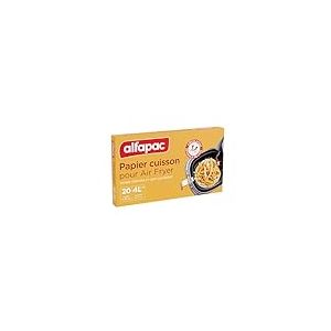 alfapac - Papier Cuisson pour Air Fryer - 20 disques perforés de diamètre 20cm - Circulation optimale de l’air, Blanc