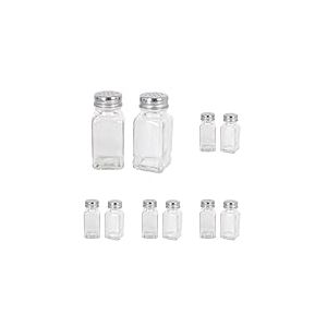 Lot de Sali&egrave;re et Poivri&egrave;re Traditionnelle - 8,5x4,5x10cm - Lot de 10 R&eacute;cipients Classiques pour Sel et Poivre - Transparent, Cuisine, Maison