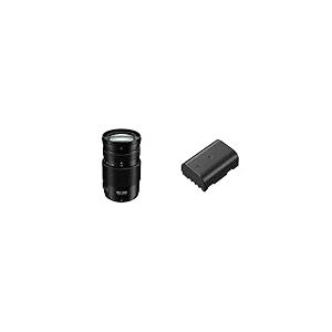 Panasonic Lumix 100-300mm F4.0-5.6 | Objectif Téléphoto H-FSA100300E Noir & Lumix DMW-BLF19E Batterie Rechargeable, 7.2V, 1860mAh, 13.4Wh pour Lumix GH5, GH5S, G9, GH4, GH4R - Noir