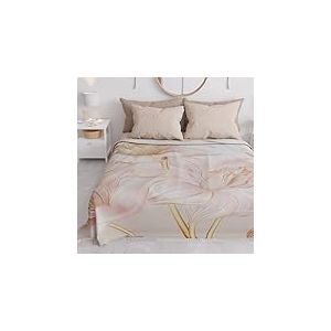 PETTI Artigiani Italiani - Couvre-Lit 160x250 cm Microfibre, Printemps &Eacute;t&eacute;, Parure de Lit L&eacute;g&egrave;re Simple, Draps Une Personne, Floral Rose, 100% Fabriqu&eacute; en Italie