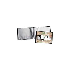 eco-eco Eco094 Porte-vues A5 50% recyclé avec 20 pochettes en plastique Noir paysage
