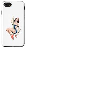 P&ocirc;le r&eacute;tro Vintage Pin Up Girl Fashion Firegirl Pompier Coque pour iPhone SE (2020) / 7/8