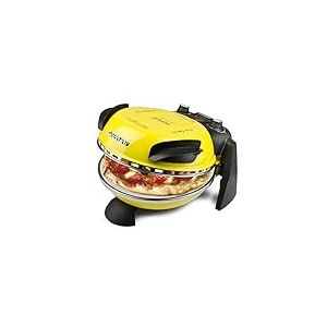 G3 Ferrari G10006 Pizza Express Delizia, Four à pizza, 1200 W, Thermostat réglable jusqu’à 400°C, Pizza croustillante en 5 min., Double résistance chauffante, Livre de recettes et pelles inclus, Jaune