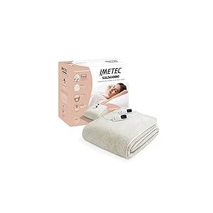 Imetec Chauffe-Lit Adapto Maxi, Double 195 X 165 cm, Chauffage Rapide, Température Constante et Personnalisée, 100 % Laine et Mérinos, Double Commande, 6 Températures