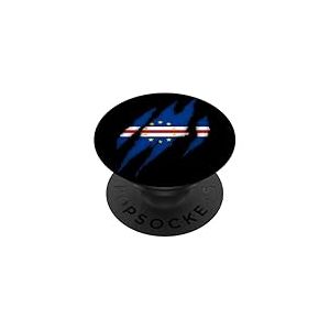 Drapeau Cap-Vert, drapeau du Cap-Vert, drapeau du Cap-Vert. PopSockets PopGrip Adhésif