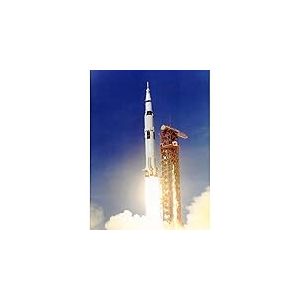 Wee Blue Coo Space Apollo 11 Launch Saturn V Rocket Blast Thrust Flame USA Wall Art Print Mur Décor 30 x 41 cm