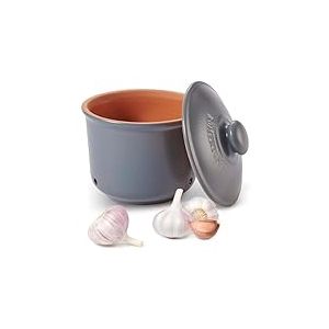 Römertopf - Pot à ail frais en argile naturelle pour une longue durée de vie des aliments tels que l'ail - Diamètre : 12,5 cm - Blanc