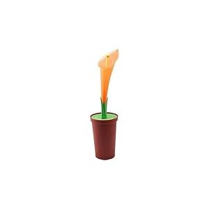 MSV 100118 Fleur Brosse de WC Polypropylène Orange/Marron/Vert 13 x 13 x 49,5 cm