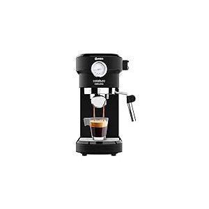 Cecotec Machine à café Express Cafelizzia 790 Steel Pro. Acier Inox, Système Thermoblock, 20Bars, Mode Auto pour 1 et 2 Café(s), Buse vapeur Orientable, Conduit d’eau pour Infusions, Manomètre, 1350W. (Noir, Avec manomètre)