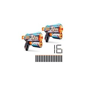 X-Shot Skins Flux Beast Out Lot de 2 (16 fléchettes), Blaster à fléchettes en Mousse, Pistolet Jouet, Fléchettes en Mousse à Technologie de Poche d'air