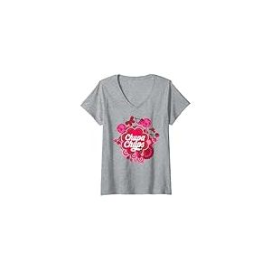 Femme CHUPA CHUPS CHERRY T-Shirt avec Col en V