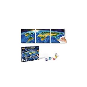 Schipper 609470855 Peinture par Numéro Notre Planète – Tableaux de Peinture pour Adultes avec Pinceaux et Peintures Acryliques 40 x 120 cm