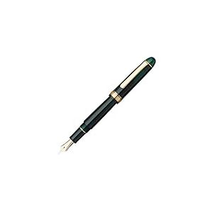 PLATINUM Stylo plume japonais #3776 Century Gold Trim Laurel Green SF/vert 0,30-036 mm - Fabriqué à la main - Plume en or 14 carats - Avec coffret cadeau PNB15000-41SF