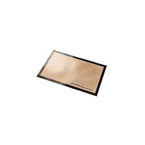 Maé - Toile Pâtissière 400x300mm de Cuisson sur Plaque - Tapis Fibre de Verre Siliconée Anti-Adhérent - Réutilisable - Nettoyage Facile - Conformité Alimentaire, Marron