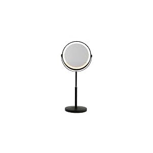 Beldray Miroir de Maquillage Double Face Rechargeable de 17,8 cm avec lumières – Miroir grossissant x1/3x, Hauteur réglable, LED 3 Couleurs, intensité Variable, pivotant à 360°, sur Pied, pour Salle