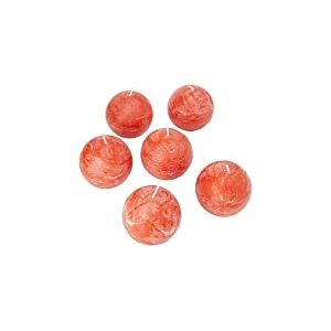 Spaas 6 Bougies Boule Rustique Non Parfumée 80mm 24h Orange Gingembre