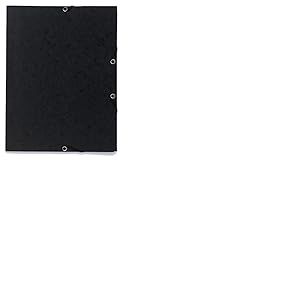 Exacompta - Réf. 55401E - Carton de 25 chemises à élastiques imprimées - pochettes à 3 rabats - en carte lustrée 355 g/m2 - dimensions 24 x 32 cm pour documents au format A4 - couleur noir