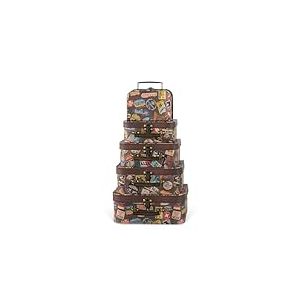 Soul & Lane Valise décorative en Carton Set of 5 Going Places