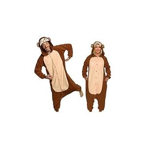 Funziez! Costume d&rsquo;Halloween pour adultes, animal et cr&eacute;ature marine, costume de cosplay une pi&egrave;ce en peluche pour hommes et femmes, singe, Large