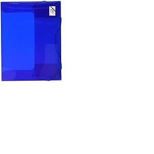 VELOFLEX 4443250 - Boîte de classement, DIN A4, film PP transparent, avec élastique, boîte à documents, boîte à cahiers, bleu