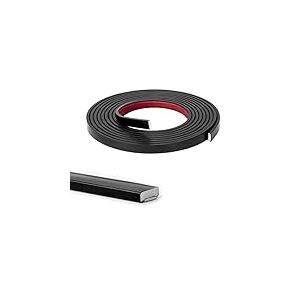 Art3d Moulure en vinyle flexible &agrave; d&eacute;coller et &agrave; coller pour bords de carrelage mural, dosseret de cuisine, cadre de miroir - 3 m - Noir