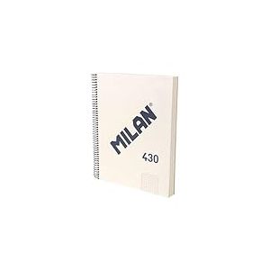 MILAN® Cahier A4 couverture rigide, papier quadrillé (5 x 5 mm), 120 feuilles 95 g/m², collection gomme 430, beige