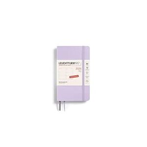 LEUCHTTURM1917 370572 Agenda semainier de poche 2025, format A6, couverture souple, violet, en allemand